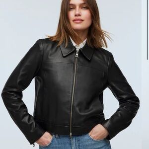 Madewell Shrunken Zip-Front Jacket in Leather 6